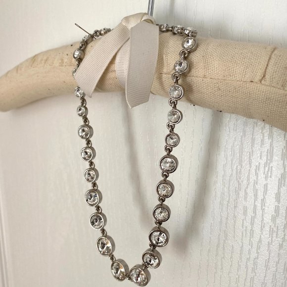 Vintage Silver Rhinestone Necklace - Picture 3 of 10